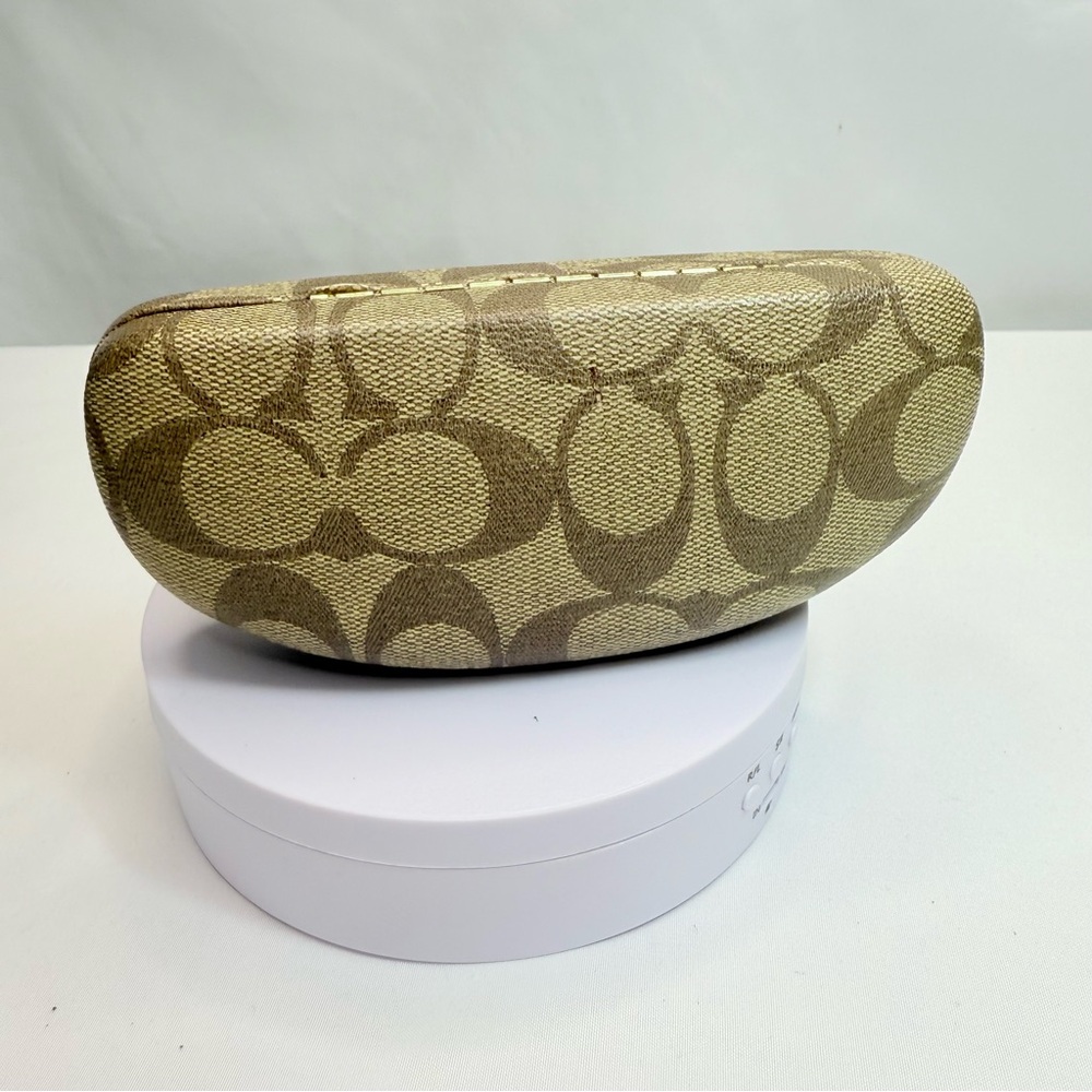 Coach Signature Pattern Sunglasses Case in Brown and Tan - Picture 5 of 9